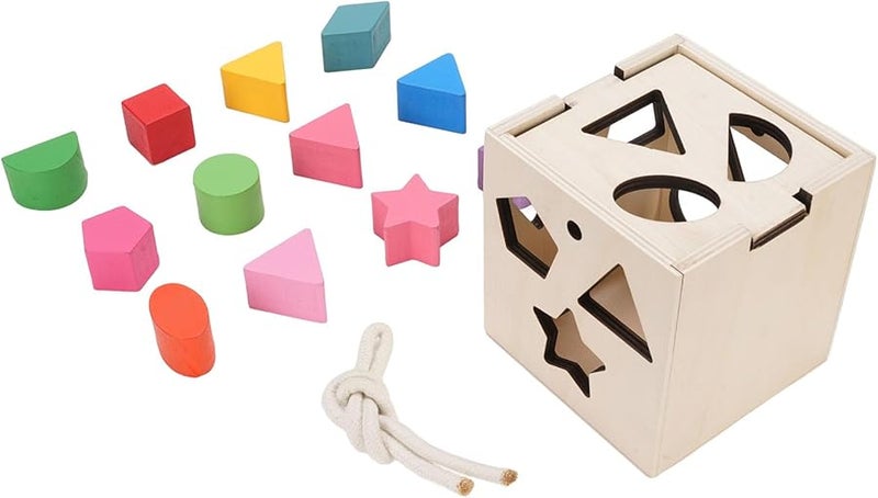 لعبة ألغاز مطابقة الأشكال والألوان الخشبية التعليمية للأطفال بعمر سنة واحدة - Image 4